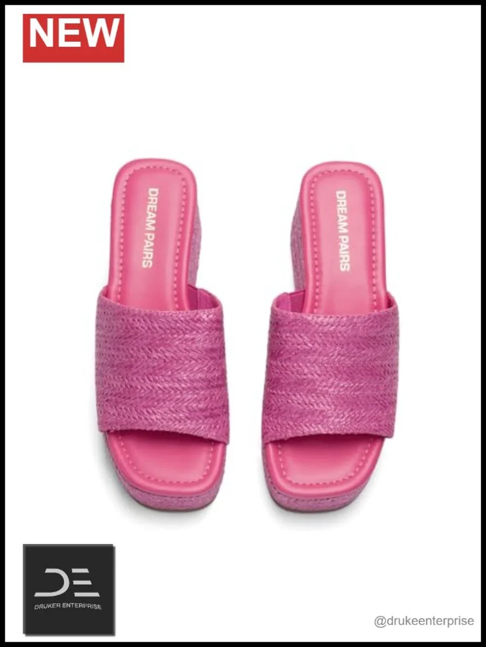 Raffia Espadrille Wedge Sandals Slip On Platform Open Toe Summer Beach Shoes